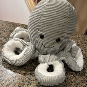 Soft Grey and White Octopus with inner removable heating bag.
